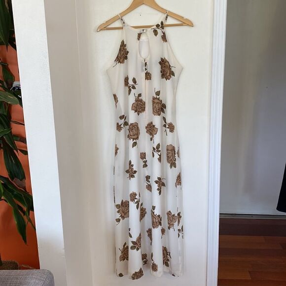 Vintage 90's Maxi Floral Dress Size 13 - Picture 4 of 16